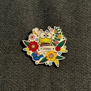 Keroppi Floral Retro Enamel Pin / Sanrio / Hello Kitty & Friends